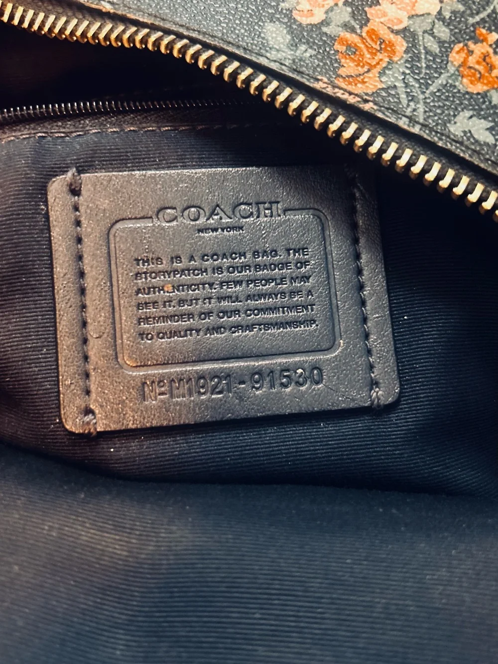 Authentic Coach Floral Print Black Backpack-Used Condition